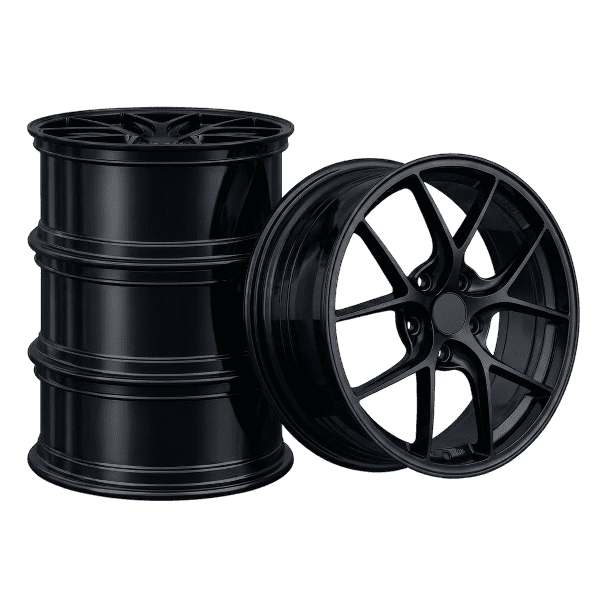 4 x jantes YKW MF5 en alliage Noir brillant de 18x8 pouces