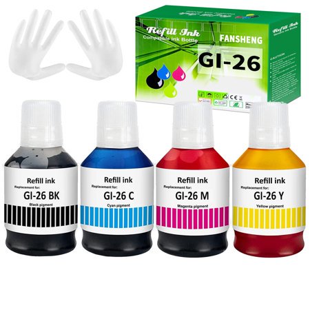 GI-26 GX3020 GX4020 Ink Bottles for Canon 26 GI26 Ink Refill Bottles Set Compatible for Canon MAXIFY GX6021 GX3020 GX4020 GX5020 GX6020 GX6021 GX7020 GX7020X GX7021 Print