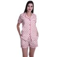 thumbnail image 1 of Moomaya Ensemble de Nuit pour Femmes à Manches Courtes, Chemise-Short à Boutons et Short, 1 of 6