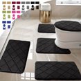 thumbnail image 1 of Vaidha Memory Foam Bath Mat 5 Set Bathroom Rugs For 5 Pcs Toilet Mats Universal Soft Comfortable Water Absorption Non-Slip Thick Machine Washable Easier To Dry Dark, 1 of 7