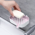 thumbnail image 2 of fheaev Double Layer Soap Box Non Perforated Wall Mounted Household Bathroom Drains Rack Bathroom Minimalistly Soap Box Free Installation Back Sticker, 2 of 6