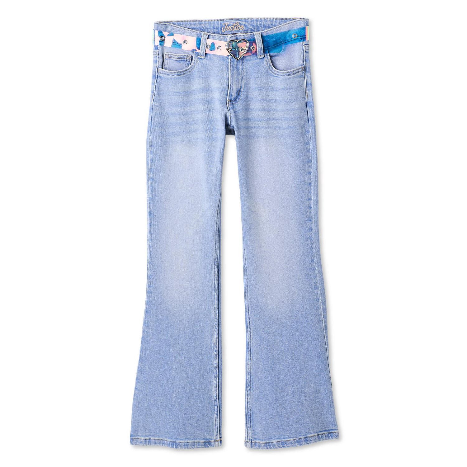 Jean évasé avec ceinture Justice pour filles