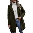 thumbnail image 2 of CEHVOM Femmes Décontracté à Manches Longues Ample Mode Boutons Manteau Uni Liquidation, 2 of 8