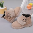 thumbnail image 4 of YUNAFFT Girls Martin Boots Solid Color Mid-Calf British Style Princess Ankle Boots, 4 of 5