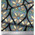 thumbnail image 2 of Soimoi Cotton Poplin Fabric Floral & Ogee Damask Decor Fabric Printed Yard 56 Inch Wide, 2 of 3