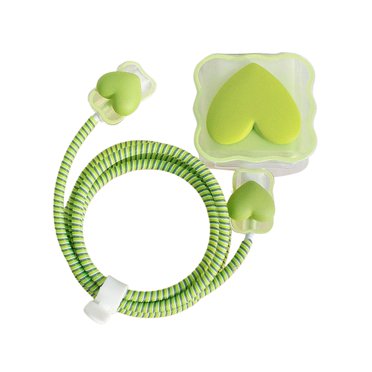 lionlar Housse de Protection pour Câble de Chargeurs, Protecteur de Chargeur Rapide Mignon, Étui de Protection 3D Vert Amour