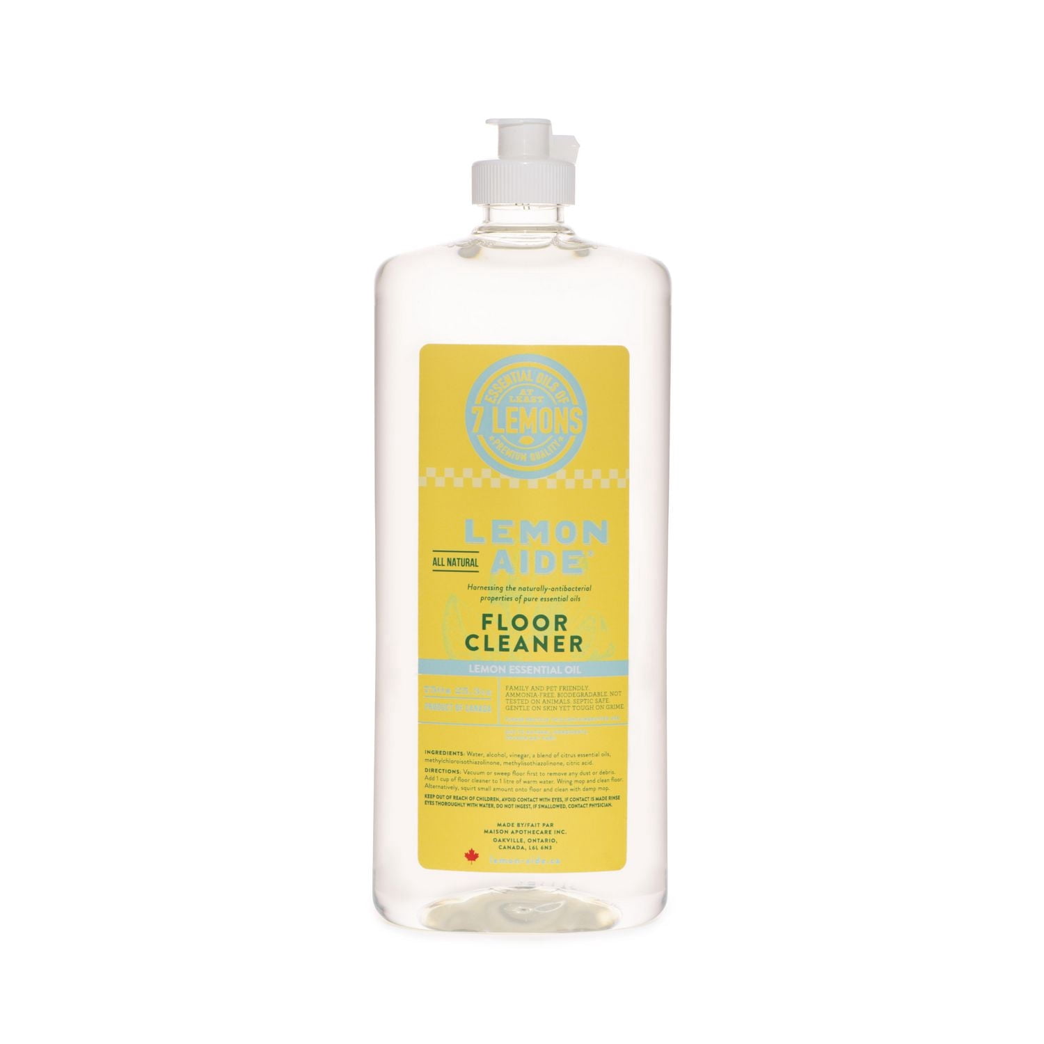 Lemon Aide Floor Cleaner, Lemon Scent, 750ml