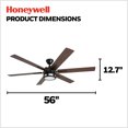 thumbnail image 3 of Honeywell Kaliza Ceiling Fan with Quiet Motor and Remote Control, 56", Bronze, 3 of 12