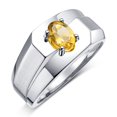 thumbnail image 3 of RYLOS Men's Rings 14K White Gold Ring Classic Solitaire 7X5MM Oval Shape Gemstone Designer Band Citrine November Birthstone Rings For Men Size 13, 3 of 7