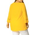 thumbnail image 3 of GRACE & GRANDEUR Women's Plus Size  Casual Solid Raglan Sleeves Tops Yellow 3X, 3 of 7