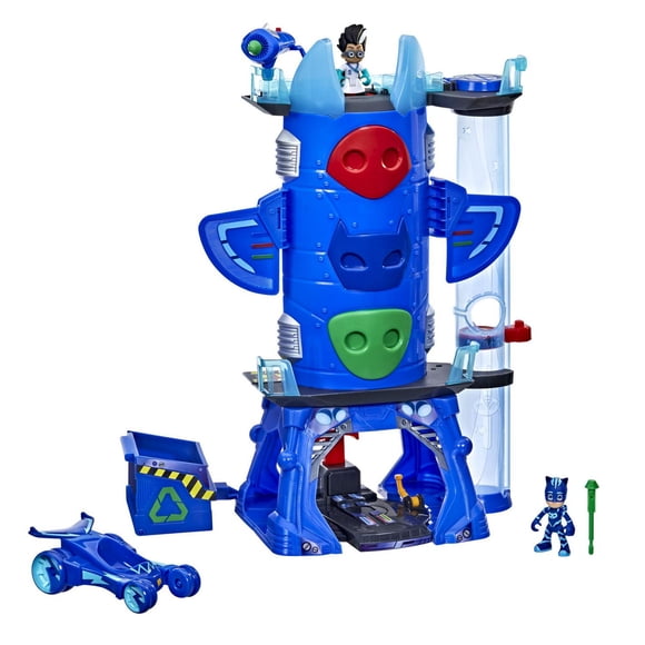 PJ Masks Deluxe Battle HQ Preschool Toy, Headquarters Playset with 2 Action Figures and Vehicle for Kids Ages 3 and Up