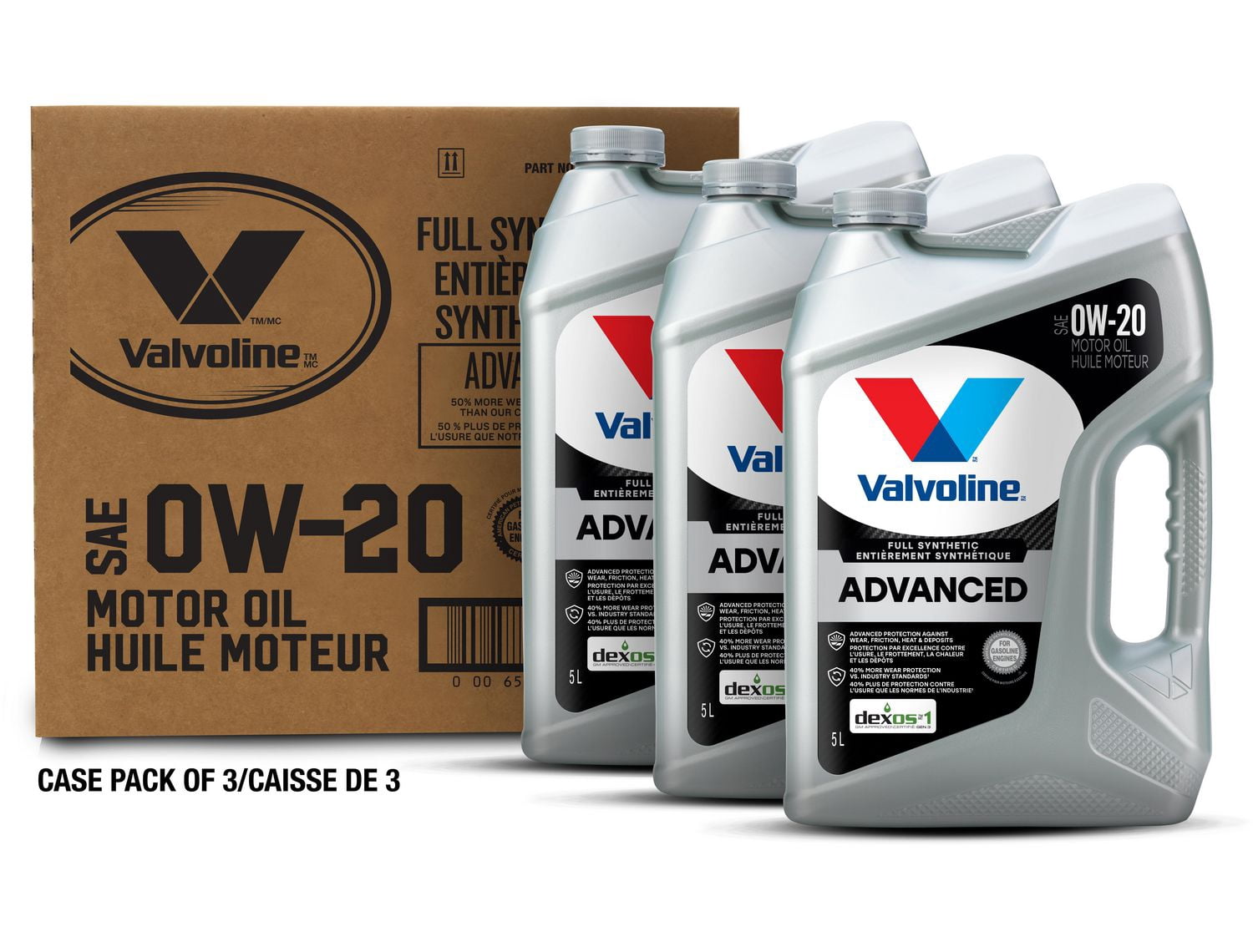 Valvoline Advanced Full Synthetic 0W20 Motor Oil 3X5L