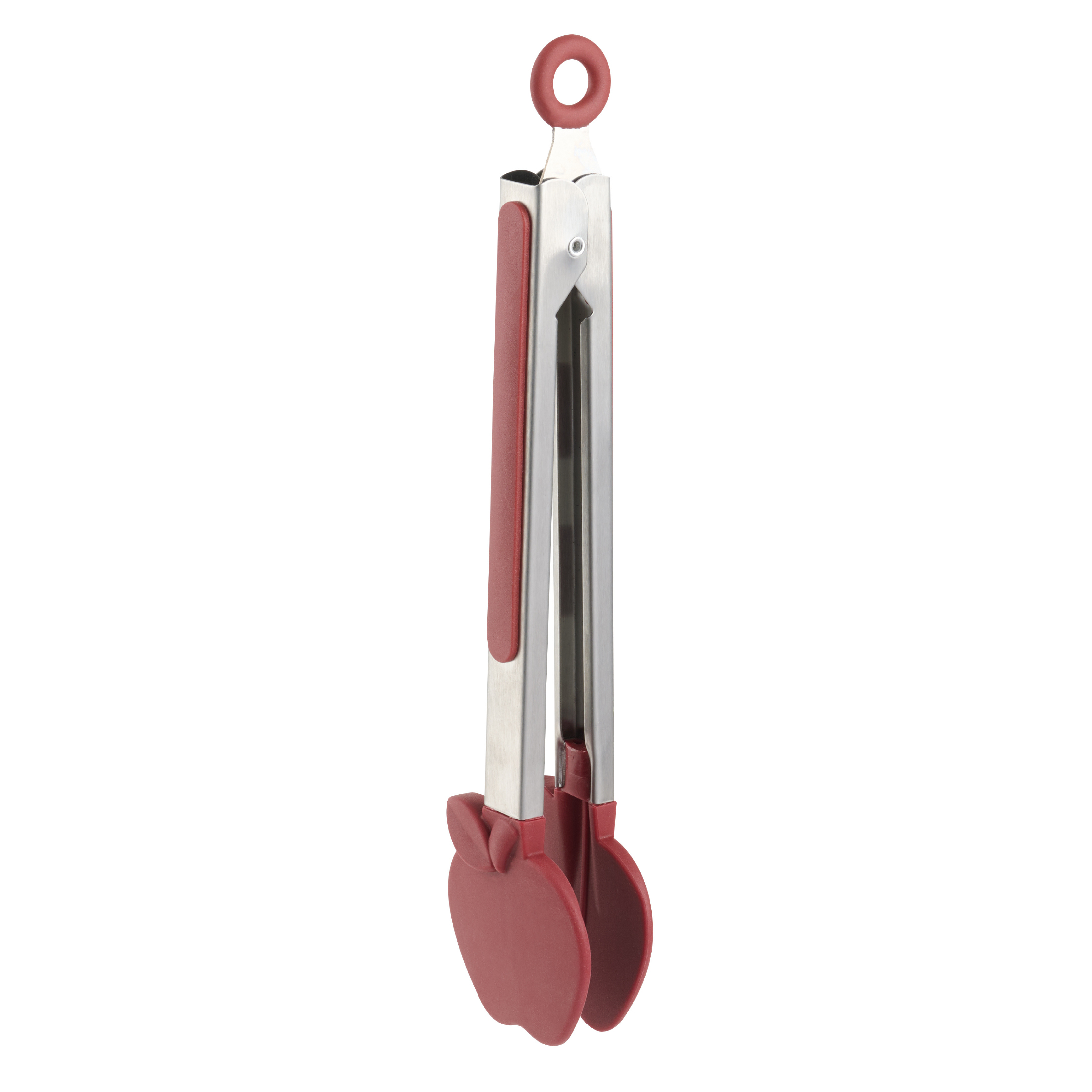 Pinces en Acier Inoxidable de cuisine 9” Tout-pour-Célébrer, en forme de Pomme, Rouge