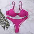thumbnail image 3 of Faithtur Women Solid Color Adjustable Spaghetti Strap Underwire Bra + Thong, 3 of 9