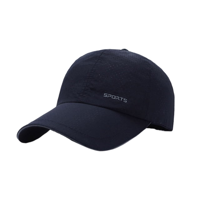 Men's Summer Baseball Cap Breathable Perforated Sunblock Reflective Strip Quick Drying Outdoor Visor Hat for Sports