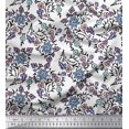 thumbnail image 1 of Soimoi Poly Georgette Fabric Leaves & Floral Block Print Sewing Fabric Yard 42 Inch Wide, 1 of 3