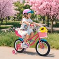 thumbnail image 2 of Costway 14 Inch Kids Bike with Basket Doll Seat & Colorful Streamers 2 Training Wheels Pink, 2 of 8