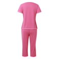 thumbnail image 4 of HNMKIU Plus Size Pajamas Women's Two Piece Home Wear V Neck Top Shorts Pajamas Set, 4 of 4