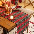 thumbnail image 2 of Plaid Christmas Table Runner, Winter Holiday Snowflake Table Runners, Xmas Decorations Indoor Outdoor Farmhouse Home Kitchen Dining Party Decor, 2 of 6