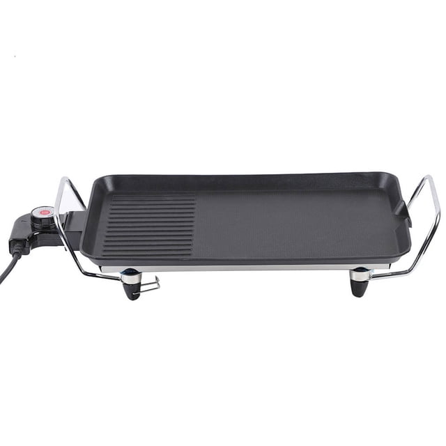 Poêle à Grill, Plaque de Plaque Chauffante pour BBQ, Gril de Table, Gril BBQ, Buffet de Fête avec Thermostat Réglable pour Salle à Manger pour Jardin