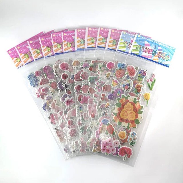 12 Sheets/Set Dinosaur Series Cartoon Stickers For Child Notebook Skateboard DIY Waterproof Cute Sticker Toy Boys Gift Flowers