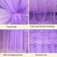 thumbnail image 2 of JUNWELL4 Corners Post Ruffle Canopy Bed Curtains for Girls Kids Adults - Cute Cozy Drape Square Netting - 3 Opening Mesh Net Canopy - Princess Bedroom Decoration, 2 of 4