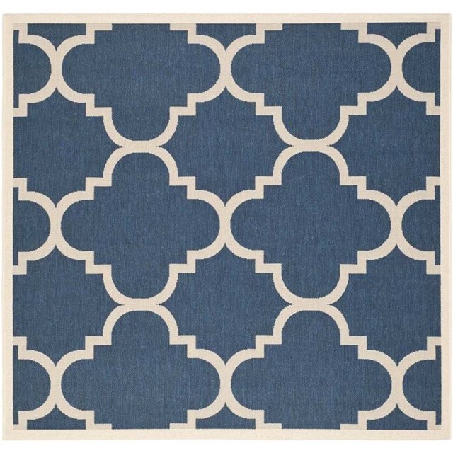 Safavieh Tapis d'Intérieur et d'Extérieur Cour Marine - Carré 4 Pieds