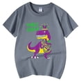 thumbnail image 5 of LUOGENLI T-Shirt pour Filles T-Shirt Décontracté Imprimé à Col Rond à Manches Courtes T-Shirt Chemise Décontractée Chemises pour Filles Tendance Été Mini Gris 8-9 Ans, 5 of 5