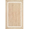 thumbnail image 2 of Indian Handmade Braided Pure Jute with White Design Area Rugs , Floor Decor Carpet Size 5 x 5 Square Feet ( 150 cm x 150 cm ), 2 of 5