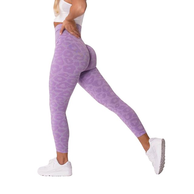 Kcodviy Popular Snowflake Color Leopard Yoga Scrub Pants Print Cropped Pants Leopard Wide Leg Yoga Pant Print Jacquard Seamless Animal Pregnancy Yoga Pants Print Yoga Pants