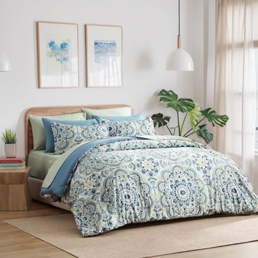 Regency Heights Full Size Comforter Set, 9-Piece Bed in a Bag Full, Green Bedding Comforter Set with Comforter, Flat Sheets, Fitted Sheets with Side Pockets