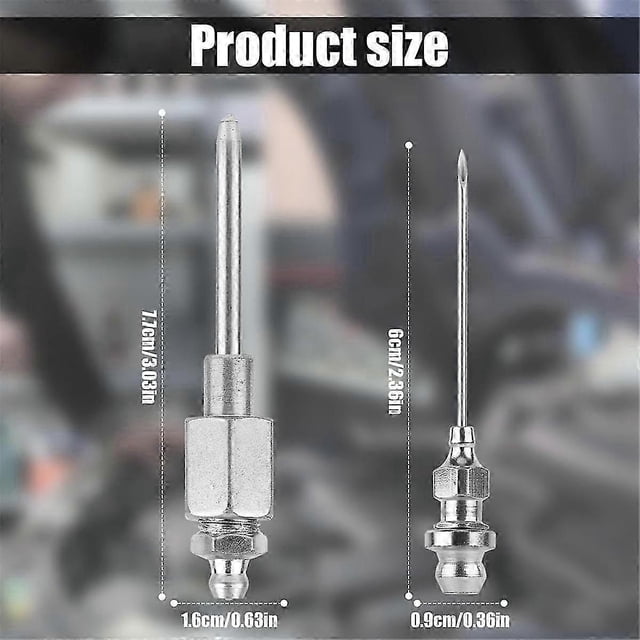 6pcs Grease Needle Nozzle Kit, Steel Grease Nozzle Needle Dispenser Grease Injector Needle Grease Adapter Fitting Tool