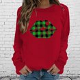 thumbnail image 2 of CEHVOM Womens Solid Shirts Round Neck Long Sleeve Tops Printed Regular Blouse Clearance, 2 of 5