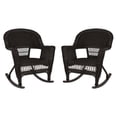 thumbnail image 1 of Jeco Resin Wicker Patio Rocker in Black (Set of 2), 1 of 8