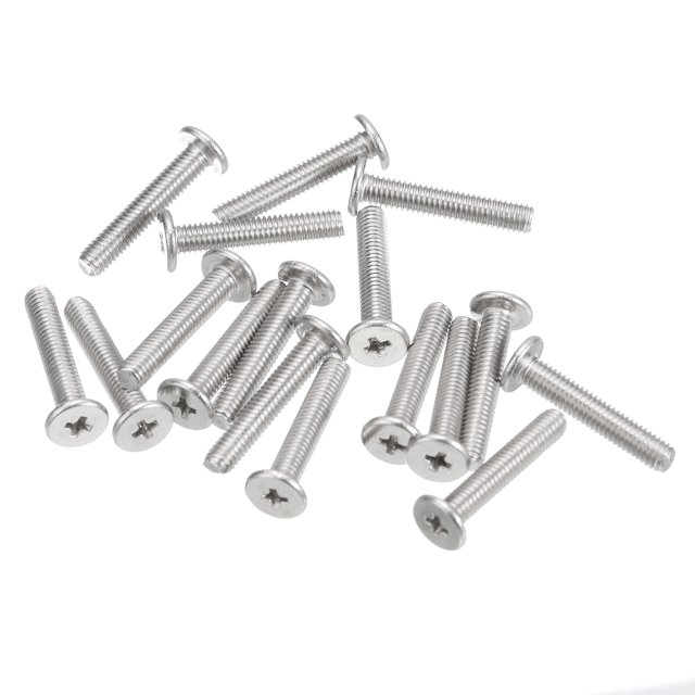 Unique Bargains M3x0.5x16mm 50Pack Metal Flat Round Head Screws Phillips Drive Machine Bolt