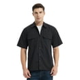 thumbnail image 1 of TOPTIE Short-Sleeve Work Shirt Straight Collar Utility Uniform Stain and Wrinkle Resistant-Black-L, 1 of 7