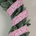thumbnail image 2 of Northlight White and Red Candy Cane Christmas Wired Craft Ribbon 2.5" x 16 Yards, 2 of 3