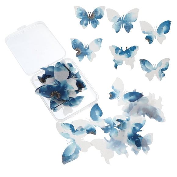 AMERTEER Edible Butterflies Cake Paperfor Decorations Wafer Cupcake Rice Toppers Cupcakes Decorating Ornaments Topper Ornament