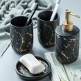 thumbnail image 4 of Abbracc Bathroom Accessories Set CERAMIC Lotion Dispenser Soap Dispenser Black 4Pcs, 4 of 8