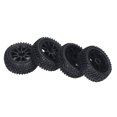 thumbnail image 1 of RC Tires Set, Plastic Wheel Rims Rubber Tires Flexible High Abrasion Resistance 12mm Hex 4PCS Better Grip  For Replacement, 1 of 8