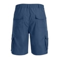 thumbnail image 4 of aohooy Cargo Shorts for Men Elastic Waist Zipper Button Work Shorts Plus Size Relaxed Fit Tactical Short with Multi Pockets 2026 Navy,XL, 4 of 5