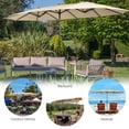 thumbnail image 4 of Costway Parasol de Patio Double Face Jumeau de 15 Pi pour l'Extérieur, Style Marché, avec Manivelle et Base, Beige, 4 of 10