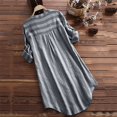 thumbnail image 3 of XZNGL Plus Size Top Women Button Up Pullover Cotton Striped Top Plus Size Tunic Blouse Button Up Shirt, 3 of 5