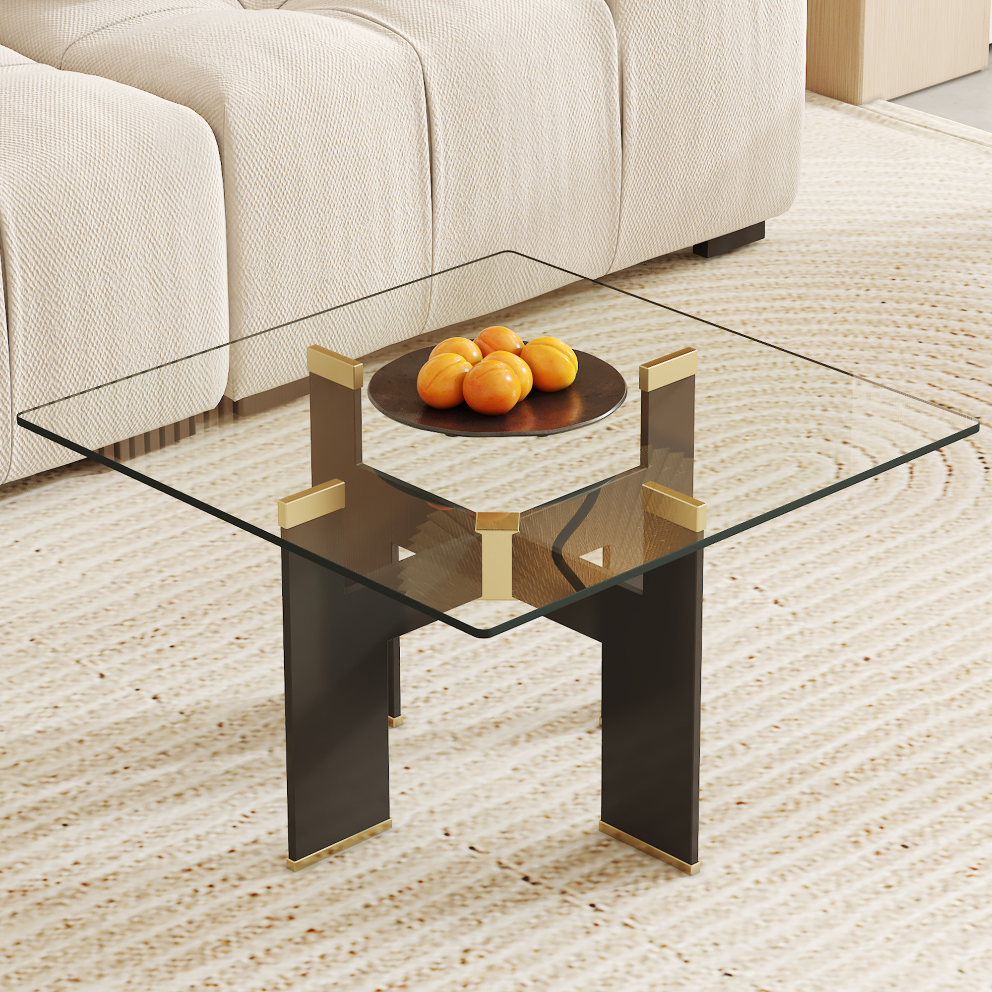 Noble House Table basculante carrée en verre trempé de 24", uniquement le plan de travail, transparent résistant à la chaleur pour cuisine ou restaurant, transparent