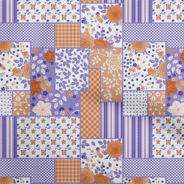 oneOone Rayon Medium Purple Fabric Floral Craft Projects Decor Fabric Printed By The Yard 56 Inch Wide