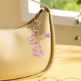 thumbnail image 4 of TopLLC Tools&Home Improvement Initial Letter Keychains For Women Tassel Purple Cute Car Keychain For Wallet Backpack Bag A chopper, 4 of 4