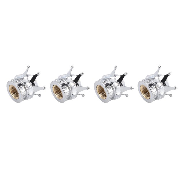 Wheel Valve Covers, Crown Shape Copper Core Wheel Stem Valve Wearproof For Cars Trucks Bicycles White
