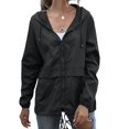 thumbnail image 1 of Liquidation! Veste Mince de Printemps pour Femmes Mode Veste Imperméable Manteau Isolé Coupe-Vent Extérieur Noir 2TG, 1 of 13