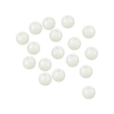 Unique Bargains 6mm Rond en Plastique Souple Lumineux Lueur Pêche Perles Tacle Outil Blanc 200 Pièces