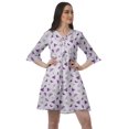 thumbnail image 1 of Moomaya Robe Courte à Cordon Imprimée pour Femmes, Col en V, Manches à Volants, Robe d'Été, 1 of 4